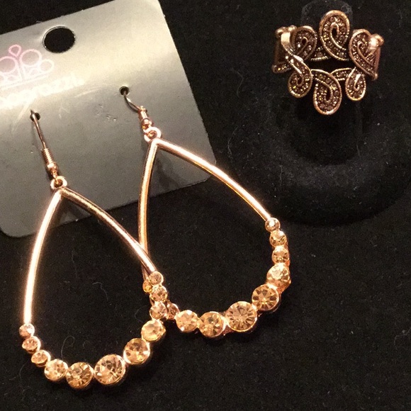 Fall is the time for Copper! Earrings & Ring. - Picture 2 of 2